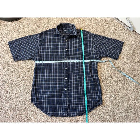 POLO by Ralph Lauren short sleeve collared shirt, size M, Blue Seersucker - Picture 4 of 8